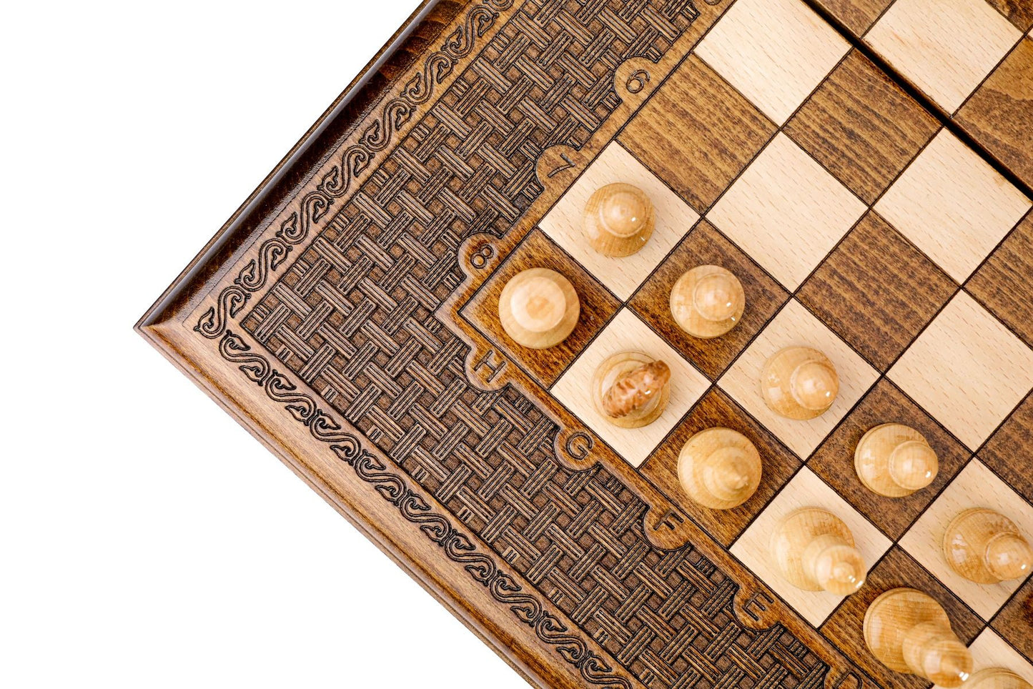 Chess-backgammon with an ornamental braid pattern classic