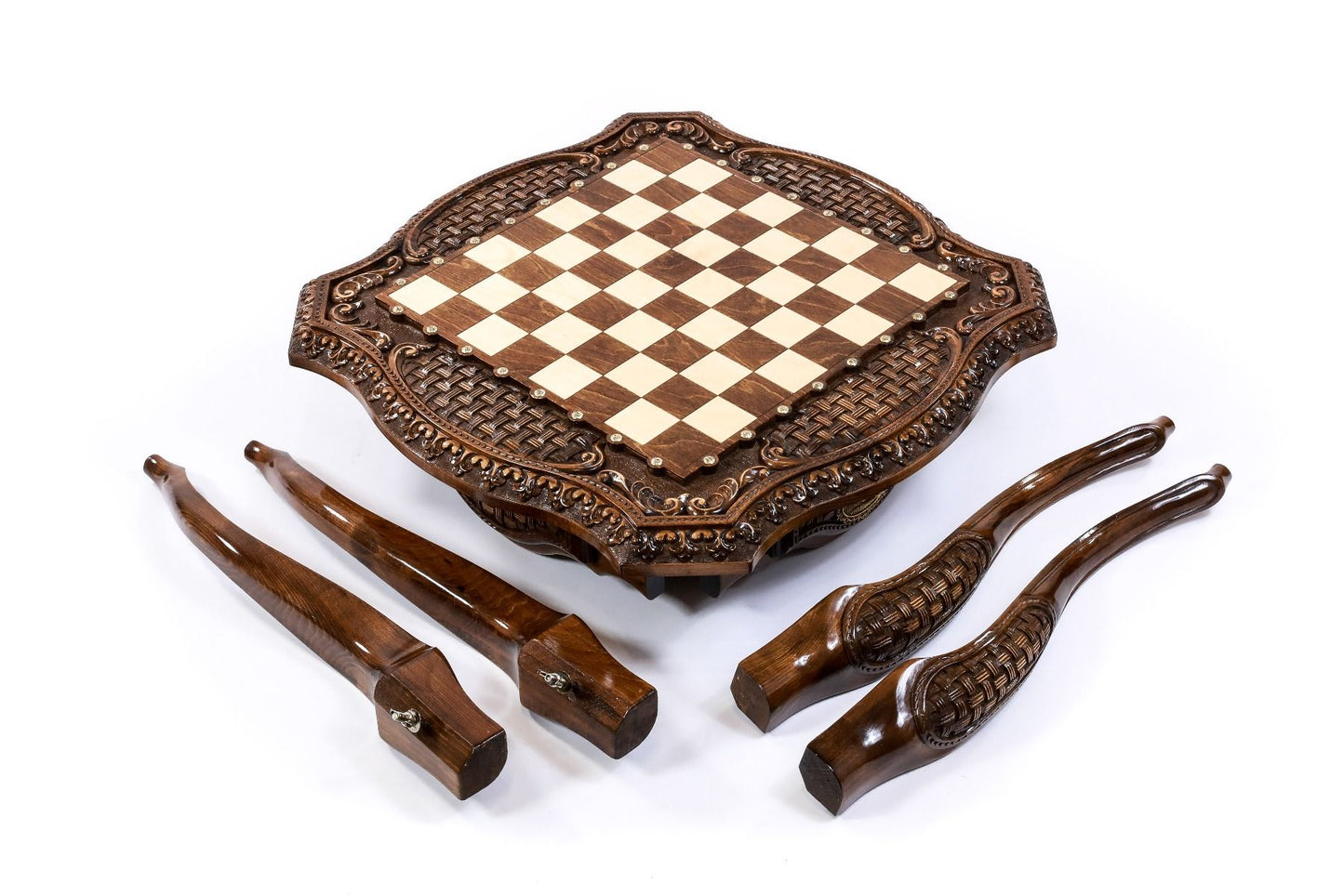 Chess Table Carved Luxurious