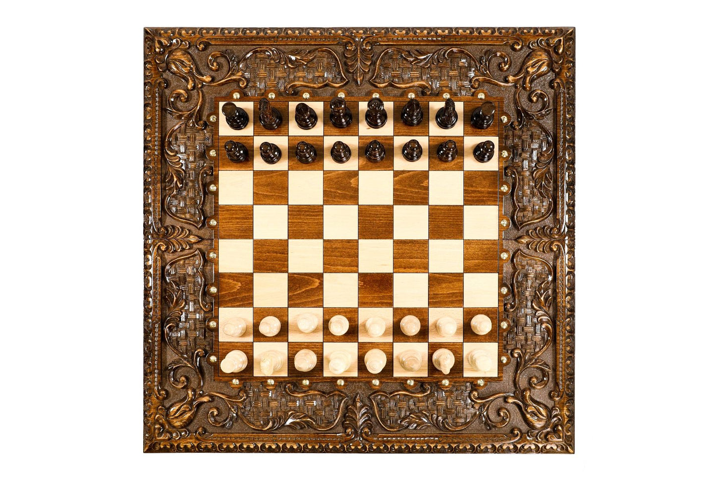 Chess-backgammon Table with copyrighted contour outline - Unumperfectus