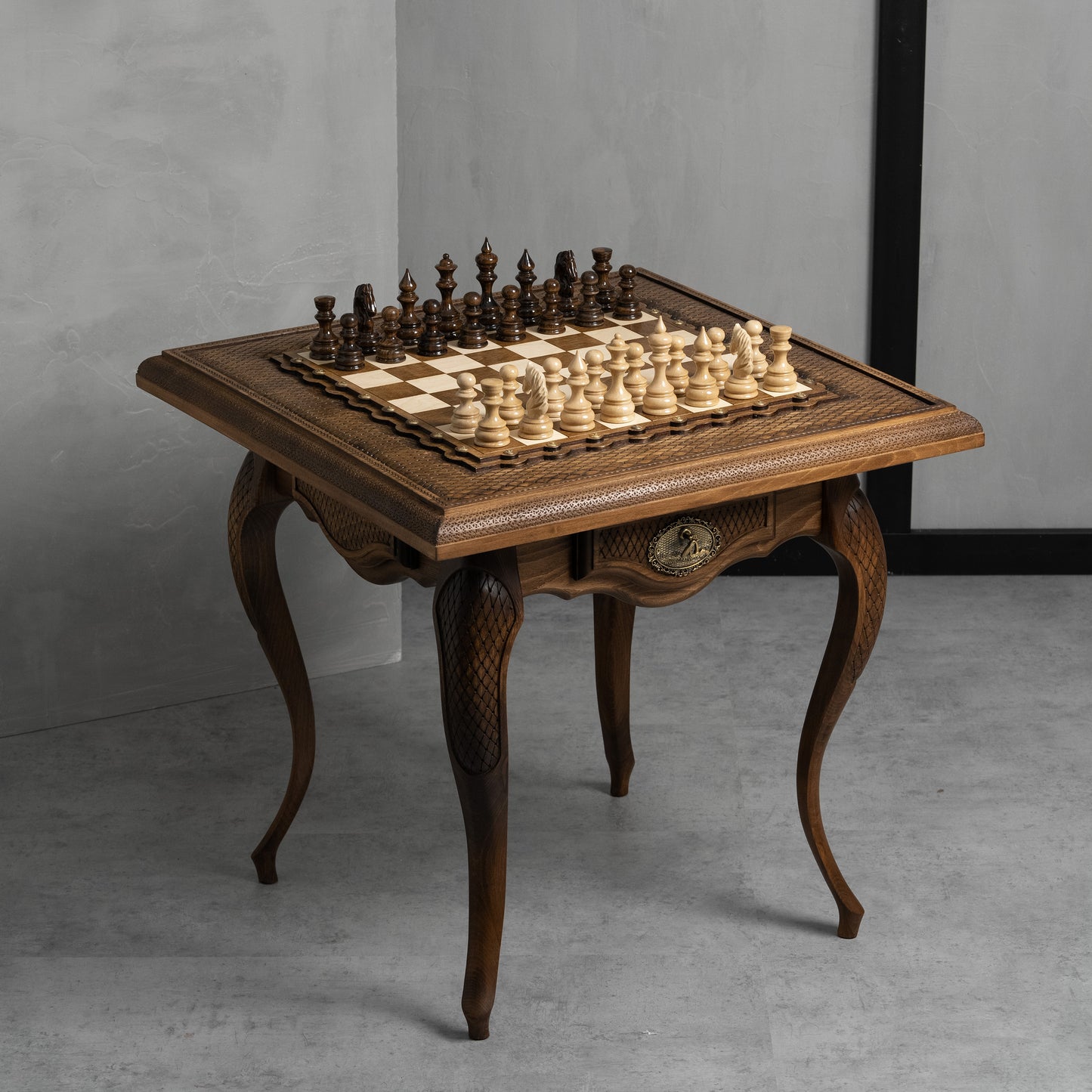 Handcrafted Wooden Chess Table