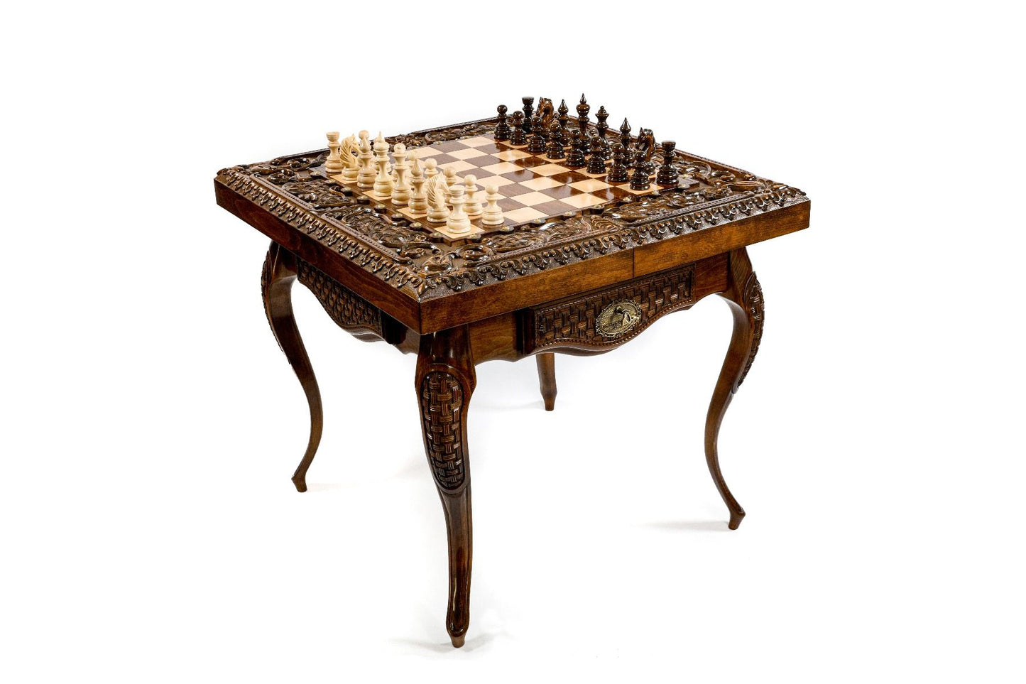 Chess-backgammon Table with copyrighted contour outline - Unumperfectus