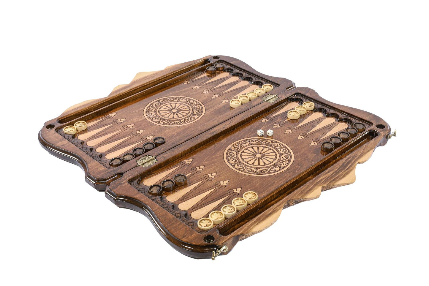 Bear & Deer Two-Sided Backgammon Set - Mountain Contour Design