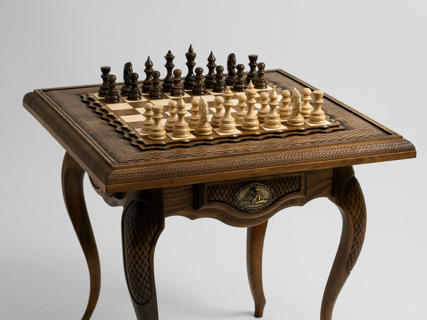 Handcrafted Wooden Chess Table