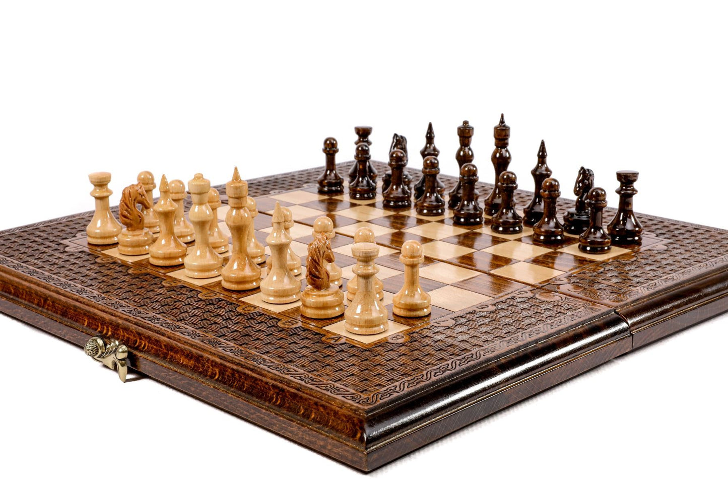 Chess-backgammon with an ornamental braid pattern classic