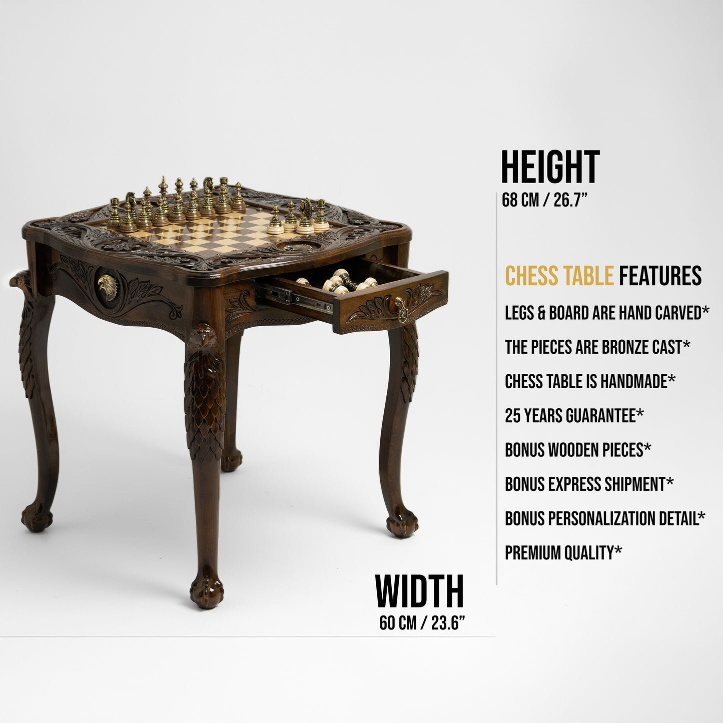 Luxury Chess Table – Majestic Eagle - Unumperfectus