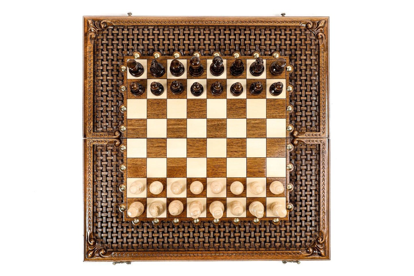 Chess-backgammon with an ornamental braid pattern classic