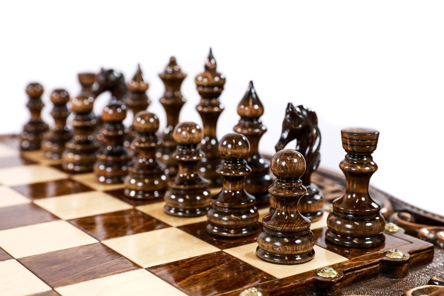 Chess Table Carved Luxurious