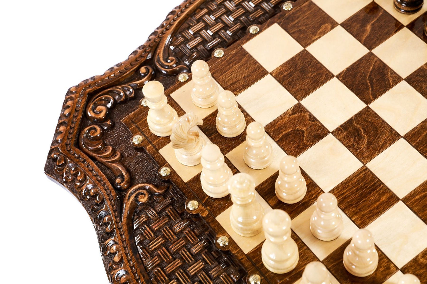 Chess Table Carved Luxurious