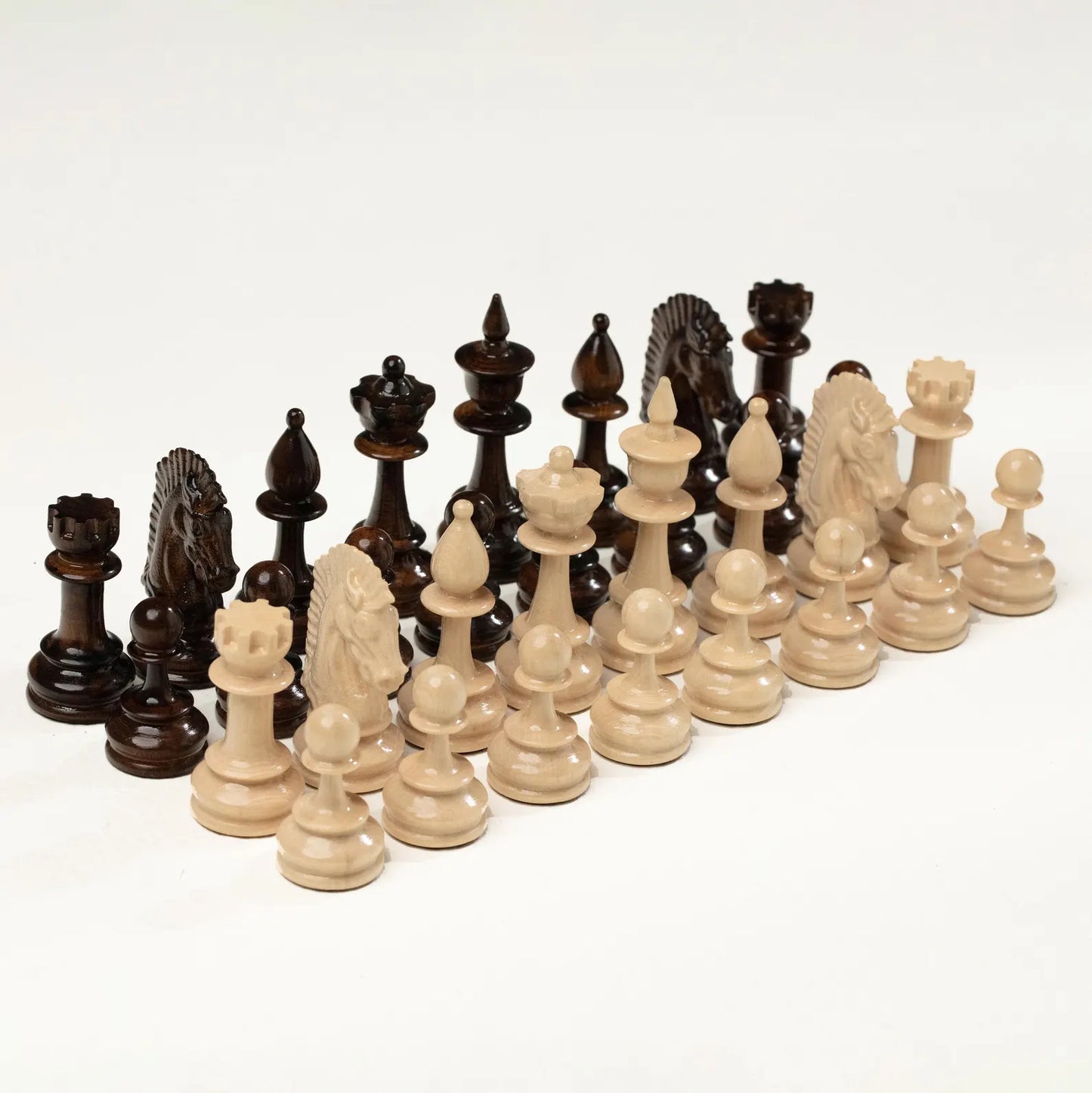 Intricately Carved Wooden Chess Set - A Masterpiece of Artistry