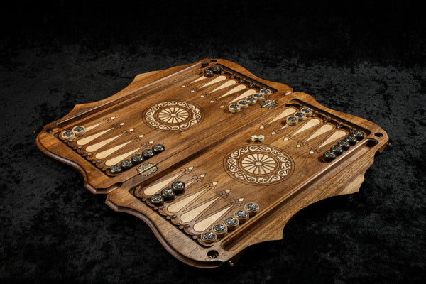 Handmade wooden backgammon sets collection — carved boards from Armenia