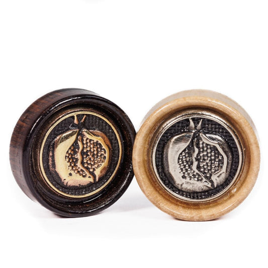 Premium Bronze Backgammon Pieces with Pomegranate Design