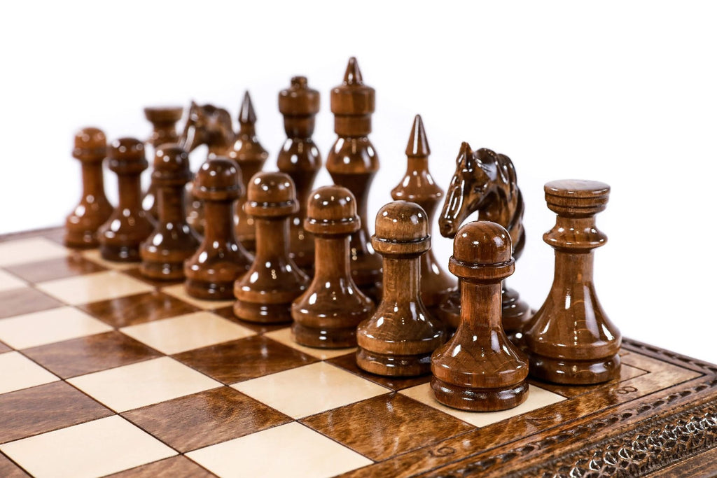 Handcrafted Chess Set with Storage – 15.7" | 40 cm - Unumperfectus