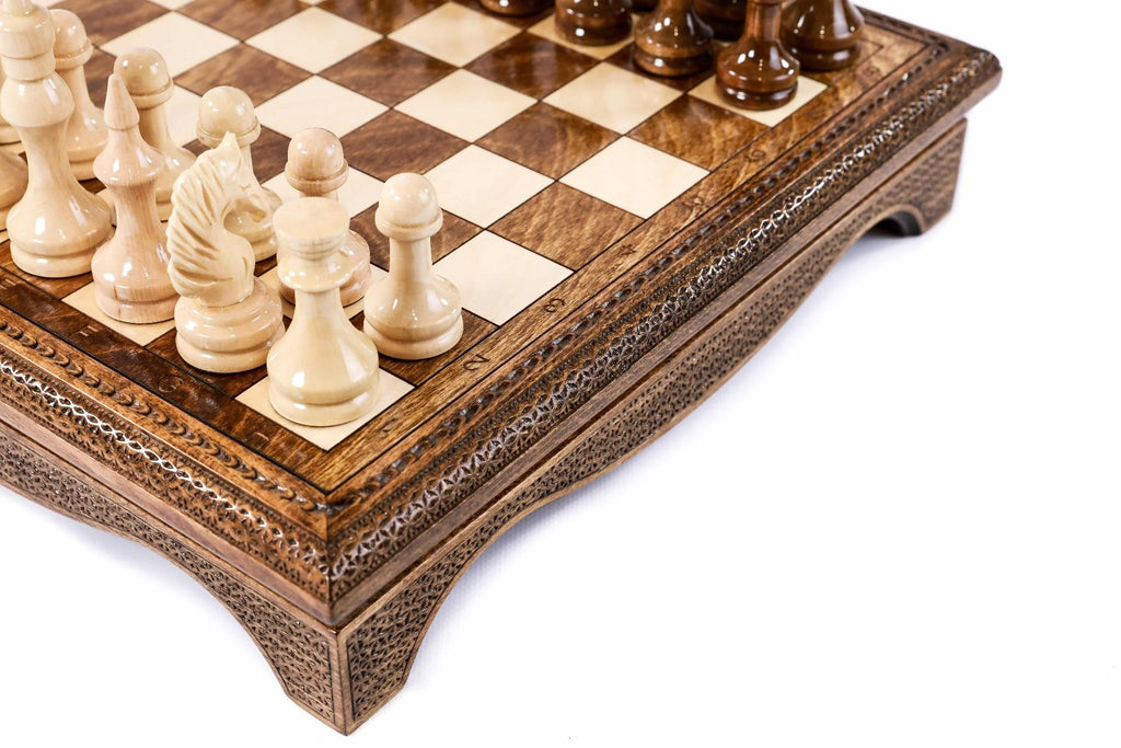 Handcrafted Chess Set with Storage – 15.7" | 40 cm - Unumperfectus