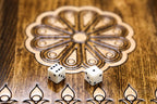 Carved Classic Eagle backgammon board - side profile showing the craftsmanship