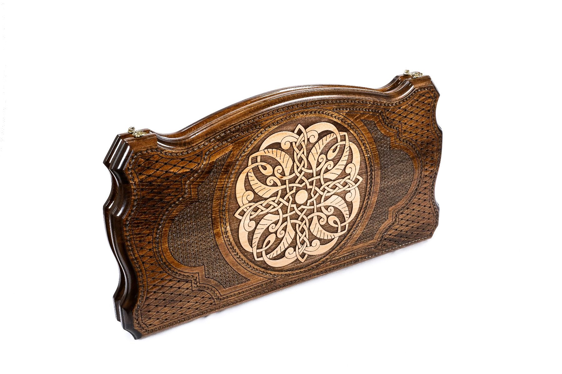 Ornamental braid pattern Backgammon with copyrighted contour outline - Unumperfectus