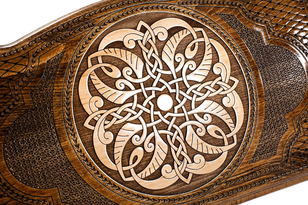 Ornamental braid pattern Backgammon with copyrighted contour outline - Unumperfectus