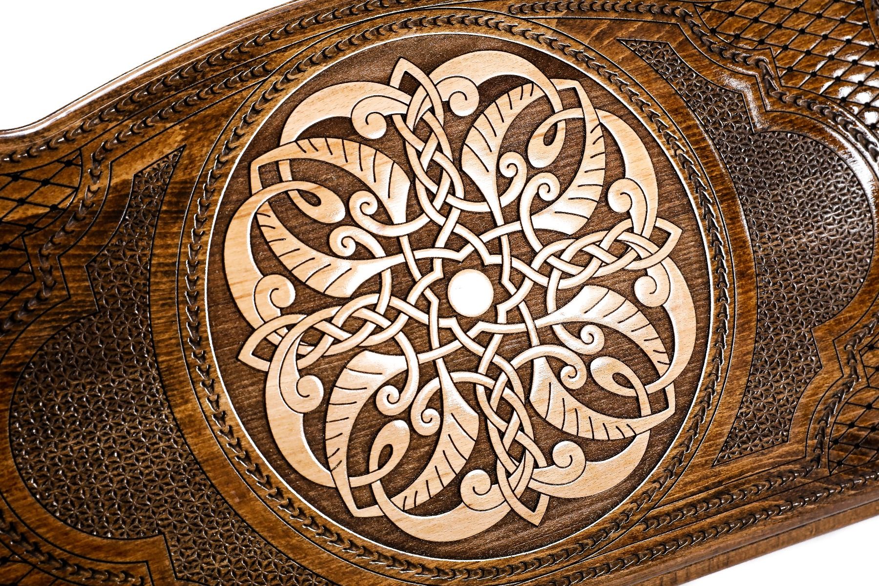 Ornamental braid pattern Backgammon with copyrighted contour outline - Unumperfectus