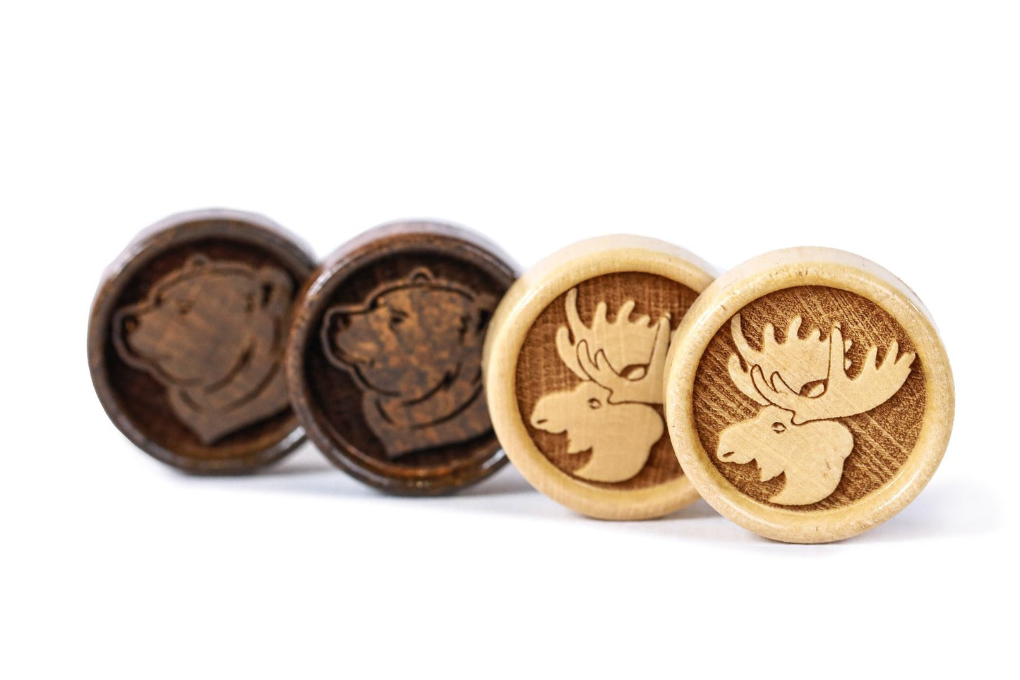 Bear & Deer Two-Sided Backgammon Set - Mountain Contour Design
