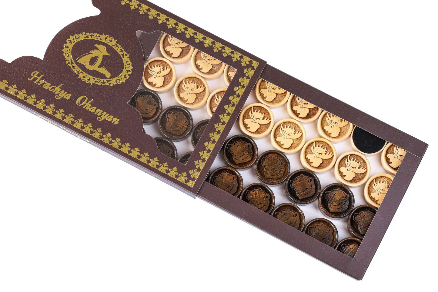 Bear & Deer Two-Sided Backgammon Set - Mountain Contour Design