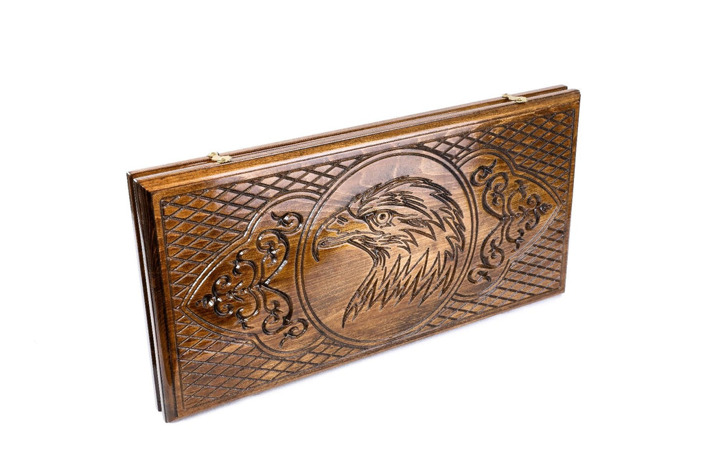 Wooden Carved Classic Backgammon Board Eagle 23.6" | 60 cm - Unumperfectus
