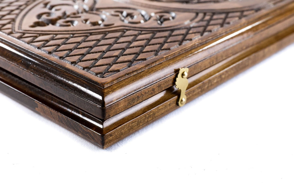 Wooden Carved Classic Backgammon Board Eagle 23.6" | 60 cm - Unumperfectus