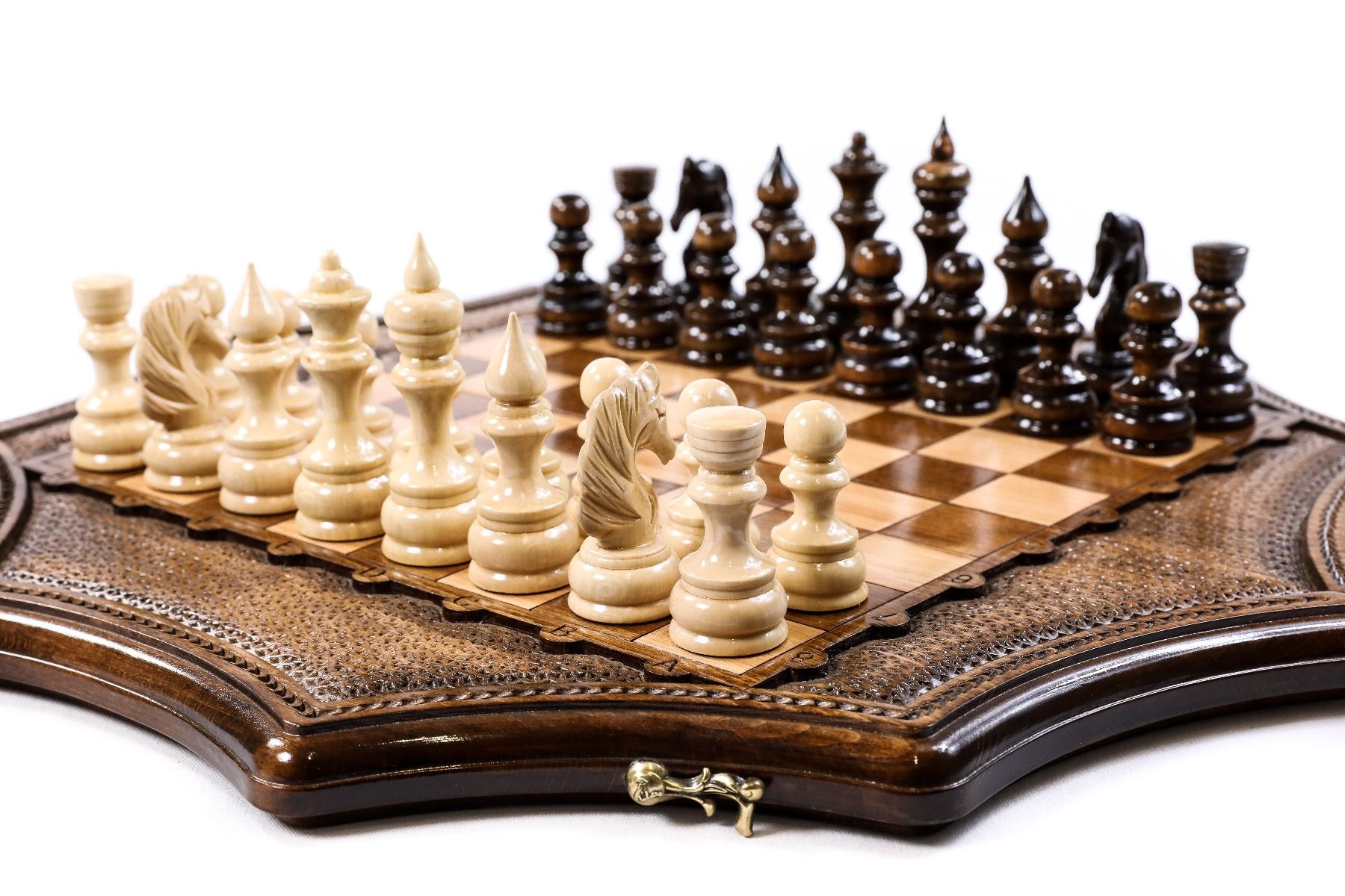 Handcrafted Armenian chess board geometric star pattern style