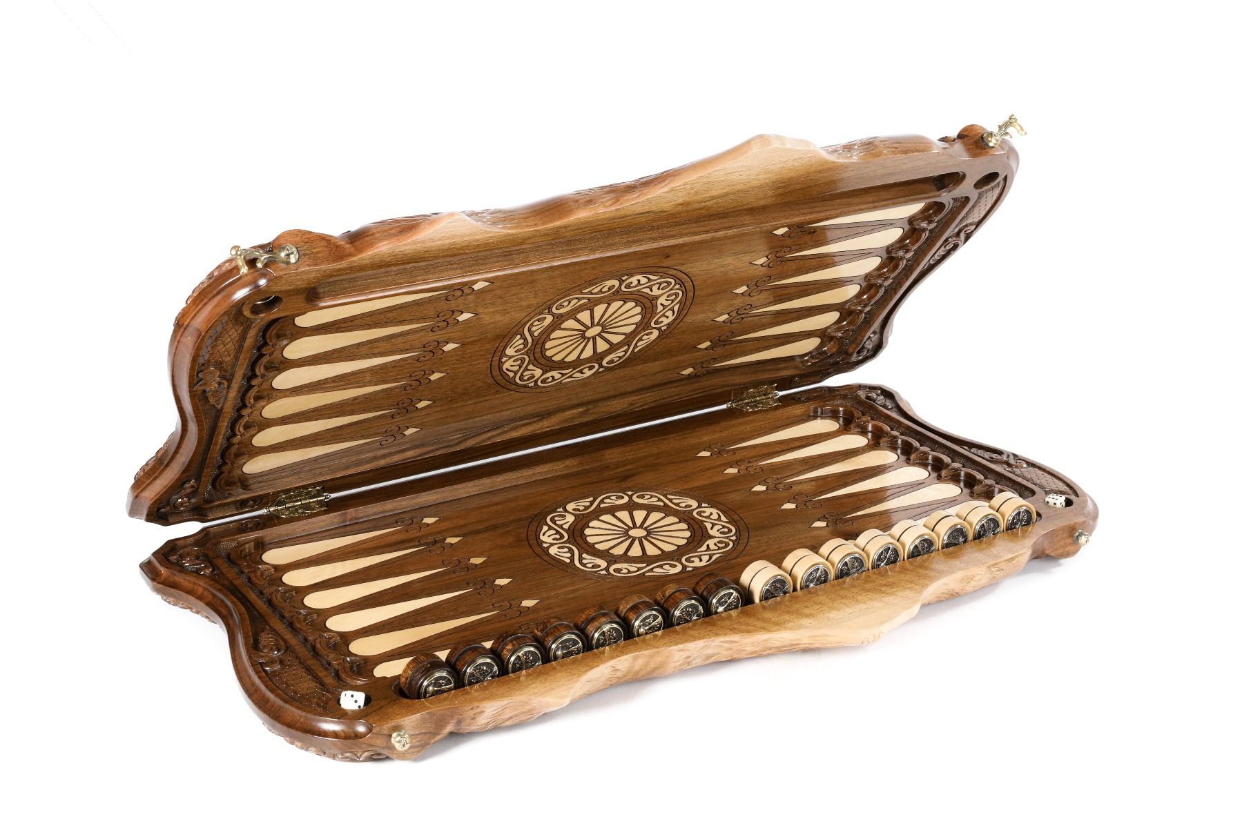 Wooden Backgammon Set Handmade Unique Mount Ararat & Noah's Ark - Unumperfectus