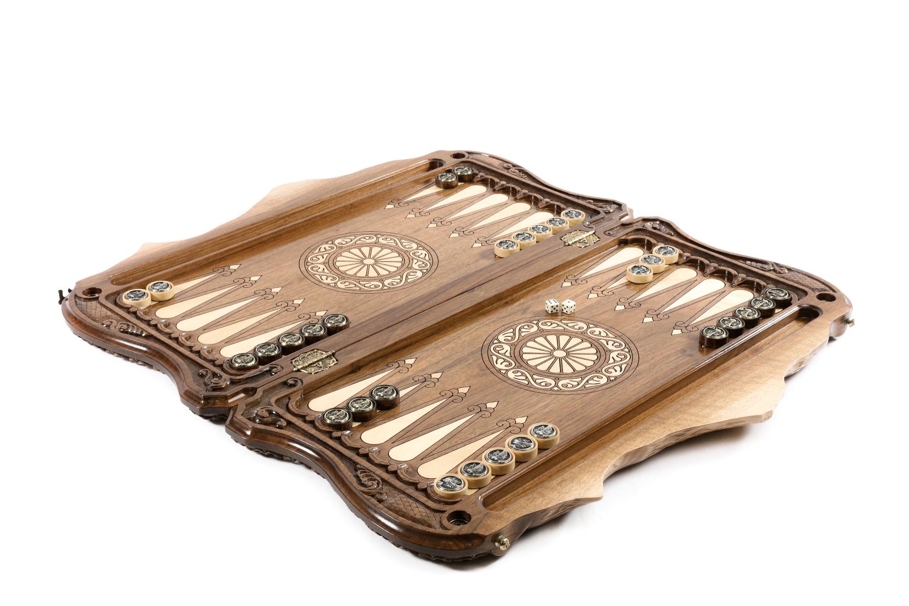 Wooden Backgammon Set Handmade Unique Mount Ararat & Noah's Ark - Unumperfectus