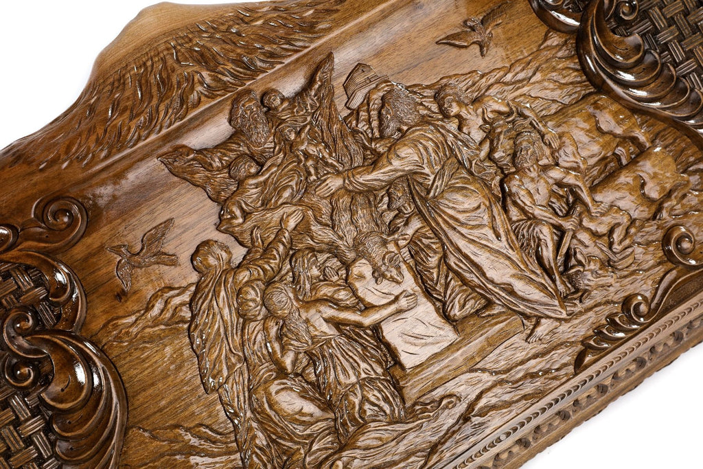 Wooden Backgammon Set Handmade Unique Mount Ararat & Noah's Ark - Unumperfectus