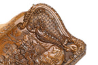Mount Ararat and Noah's Ark walnut backgammon set — side profile showing carving depth (photo 16)