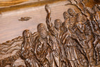 Mount Ararat and Noah's Ark walnut backgammon set — Noah's worship and rainbow scene, reverse side (photo 20)