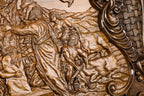Mount Ararat and Noah's Ark walnut backgammon set — open playing field with points (photo 22)