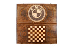 BMW Motorsport backgammon board - corner detail of the board