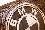 BMW Motorsport backgammon board - close-up of the carved design