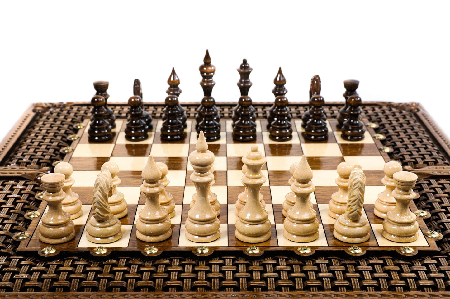 Chess-backgammon with an ornamental braid pattern classic