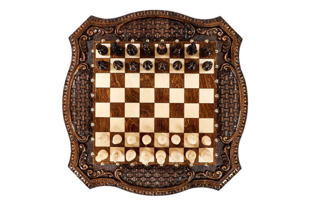 Chess Table Carved Luxurious - Unumperfectus