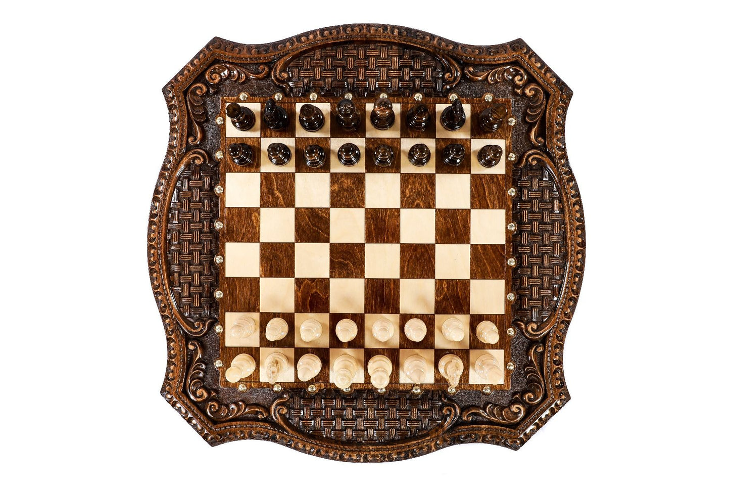 Chess Table Carved Luxurious