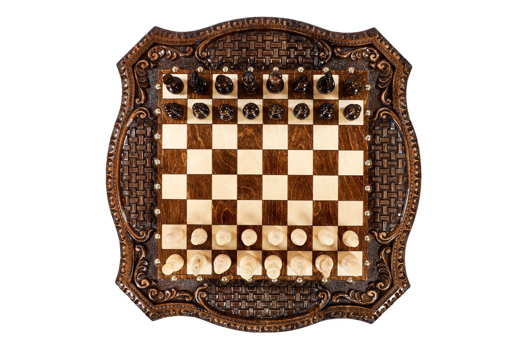 Chess Table Carved Luxurious - Unumperfectus