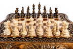 Chess Braid Pattern Mount Ararat Outline chess and backgammon set in wood by Hrachya Ohanyan