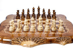 Chess Braid Pattern chess and backgammon set - carrying case included