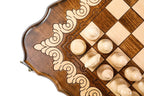 Wooden Chess Set with Contour Outline 19.7" | 50 cm