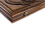 Coat of Arms of Armenia backgammon board - detail of the wood grain and finish