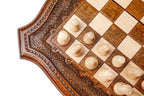 Carved Contour Outline chess set - carrying case included