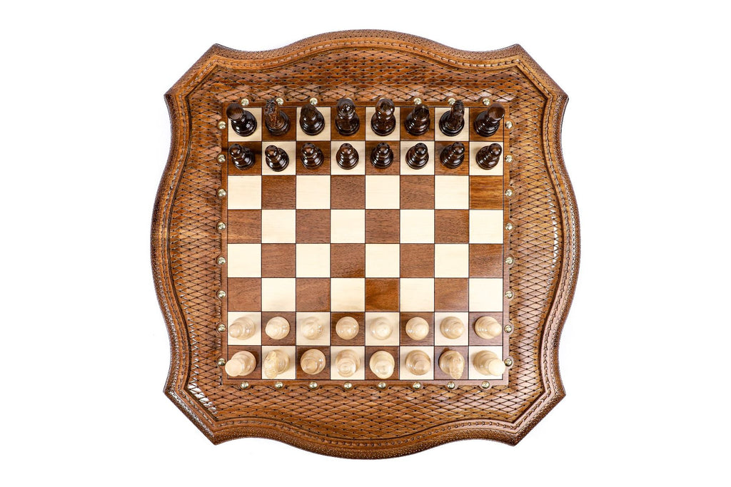Table Chess Set - Custom Contour Outline 60 cm / 24.7" - Unumperfectus