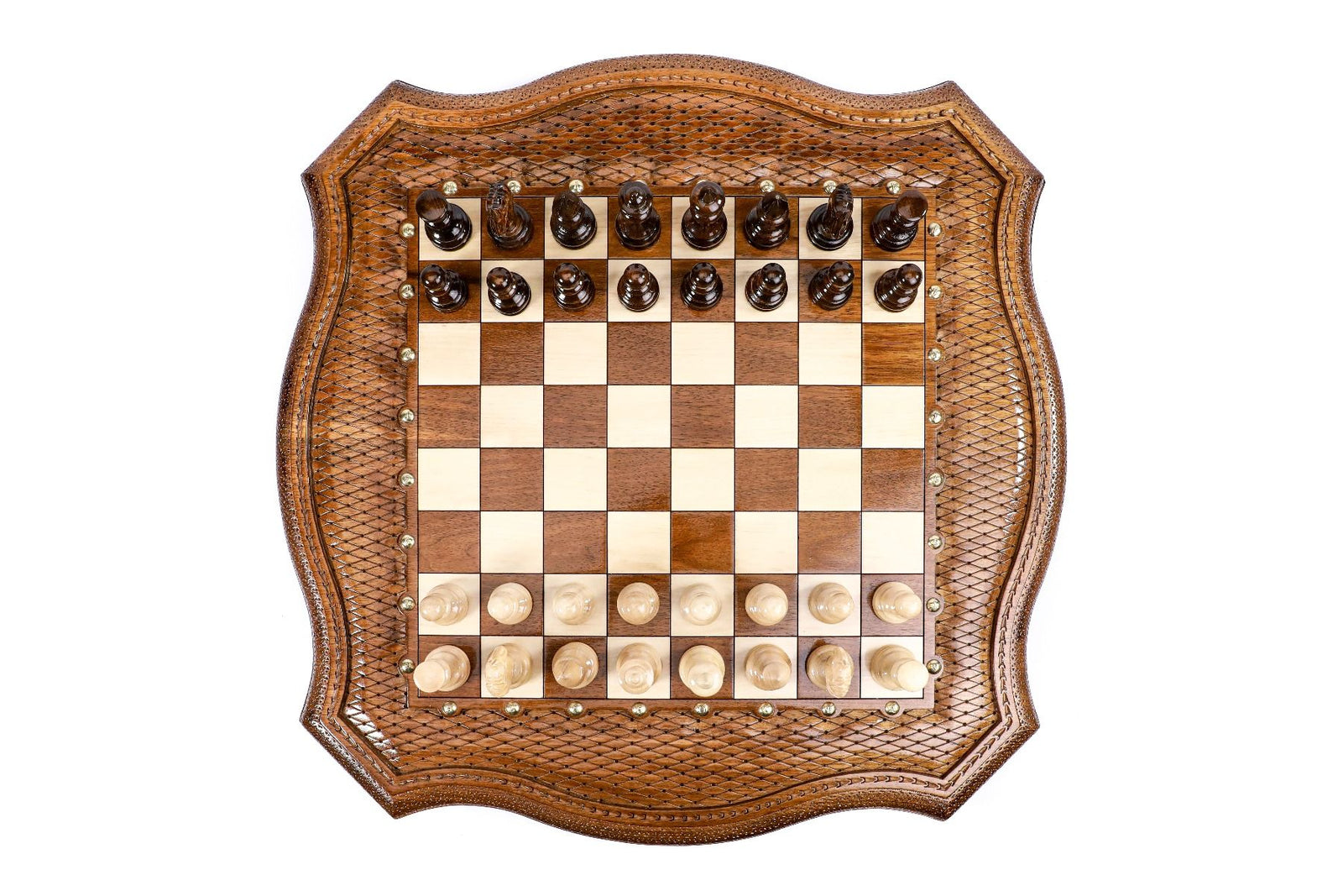 Table Chess Set - Custom Contour Outline 60 cm / 24.7" - Unumperfectus