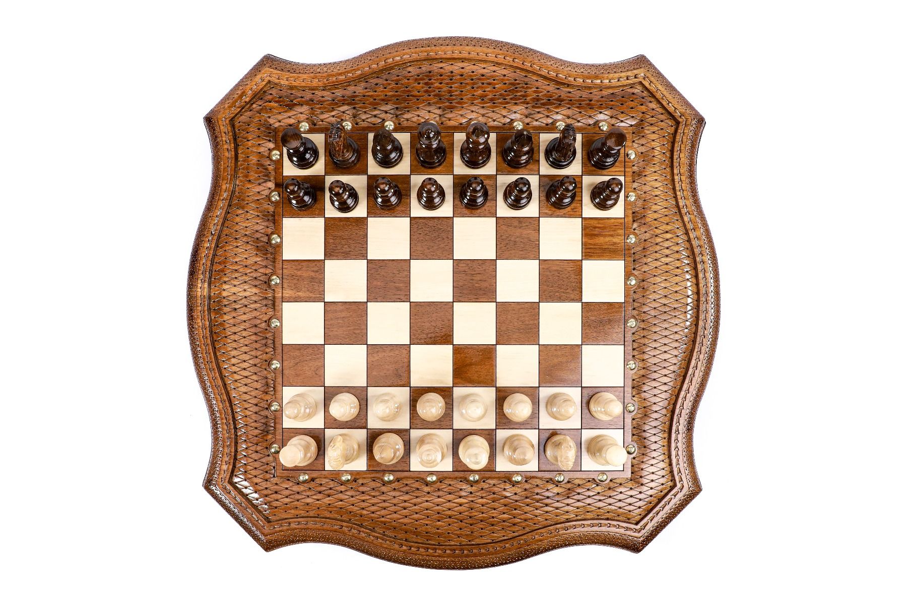 Table Chess Set - Custom Contour Outline 60 cm / 24.7" - Unumperfectus