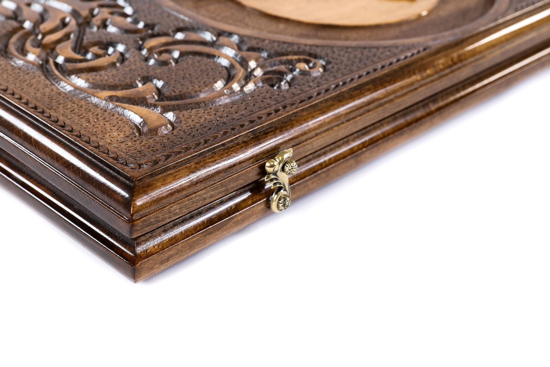 Classic Wooden Carved Backgammon Board Wolf 23.6" | 60 cm - Unumperfectus