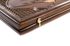Armenian Classic Ararat backgammon board - detail of the wood grain and finish