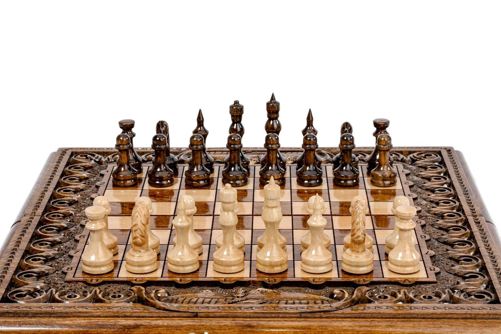 Armenian Chess & Backgammon Set with Mount Ararat 15.7" | 40 cm
