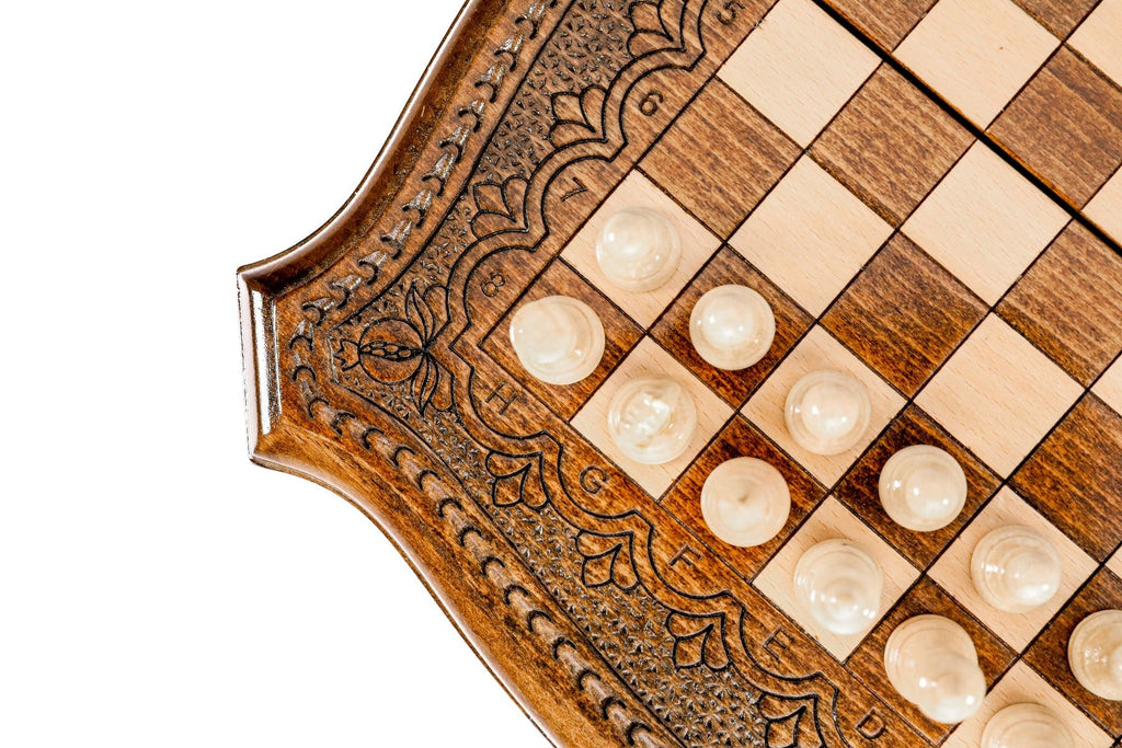 Carved Chess Set Contour Outline 30 cm | 11.8" - Unumperfectus